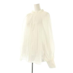MACHATT プリーツデザインブラウス プルオーバー リボン ホワイト /DF OS SH