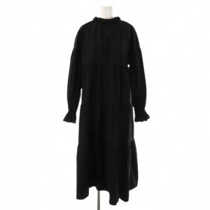 リボンバックティアードドレス ワンピース ロング F ブラック /DF OS SH