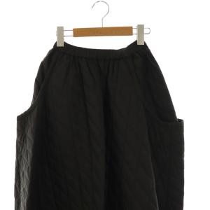 MACHATT キルティングスカートロングスカート フレア マキシ F 黒 ブラック /AT OS SH