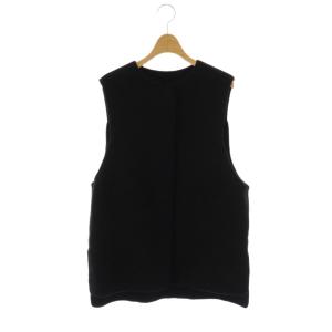 リバーウールベスト 前開き クルーネック F 黒 ブラック /AT OS SH