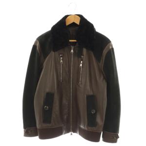 ラムレザー ジャケット ジップアップ 50 ブラウン