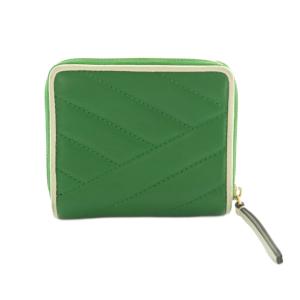 TORY BURCH kira chevron bi-fold wallet 財布 二つ折り 小銭入れ キルティングレザー 緑