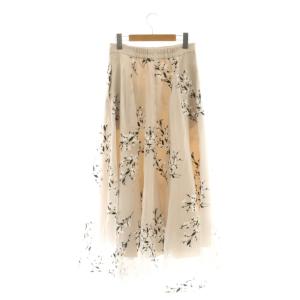 FRAY I.D 25SS シアーマグノリアスカート フレア マキシ ロング 1 アイボリー /AT OS