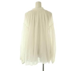 MUSE de Deuxieme Classe 24SS SMOCK ギャザー プルオーバー ブラウス 長袖 F ホワイト /HK OS