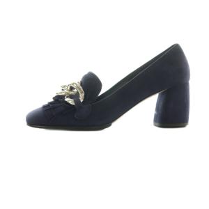 miumiu ヒールローファー スエード チェーン フリンジ 35 22.0cm 紫 パープル /MI OS