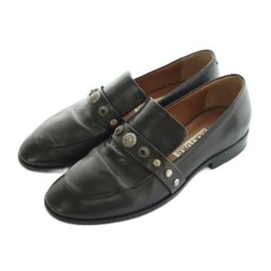 ローファー スタッズ レザー 35 22.0-22.5cm 黒 ブラック 0083503 /MI OS