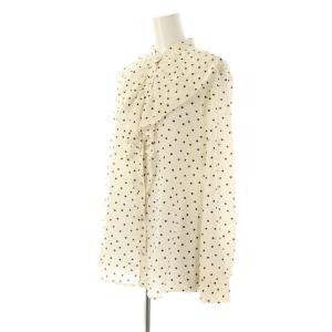 allureville 23AW ドットフリルブラウス 長袖 2 ホワイト /HK OS