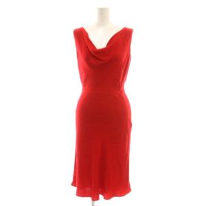 ノースリーブドレスワンピース ドレープ タイト 38 赤 /CX OS