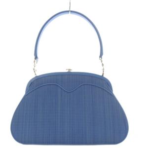 Comtesse ハンドバッグ ワンハンドル がま口 レザー ミラー付き ブルー /YO5