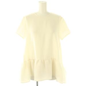 ショートスリーブ フリル ブラウス 半袖 38 白 ホワイト /AT OS