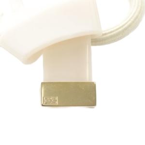 Alexandre De Paris ノット ポニー ヘアゴム ロゴ アイボリー /SR