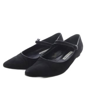 KULOGLU メリージェーン パンプス フラット スエード 37.5 ブラック /YO23