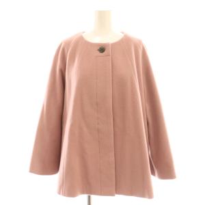 ラグランクロップドスリーブコート ショート ノーカラー 13 ピンク /AT OS