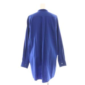 6 ROKU BEAUTY&YOUTH 長袖ブラウス シャツ バンドカラー 36 青 ブルー /AT OS