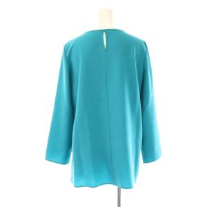 ANAYI 24SS セットアップ ストレッチクロスアシメフリル ブラウス ワイドパンツ 38 ピーコックグリーン