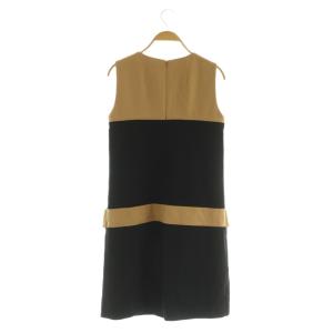 PAULE KA ウール バイカラー ノースリーブワンピース ミニ 36 ブラック ベージュ /MY OS