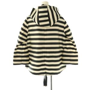 MONCLER CORAIL ボーダー フーデットジャケット ホワイト ブラック