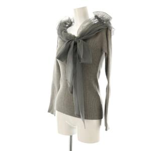 FRAY I.D 24AW チュールコンビオフショルニット セーター F グレー /ES OS