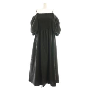 24AW C/Nシャーリングワンピース ロング ブラック /DO OS