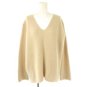 24AW Lia V/N sweater ニット セーター 長袖 カシミヤ混 オフホワイト /HK OS