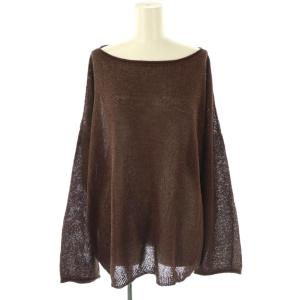 24AW ウォッシャブルニュアンスワイドプルオーバーニット カットソー F 茶 ブラウン /AT OS