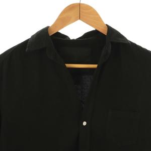 Frank&Eileen フランクアンドアイリーン ガーメントダイ 開襟シャツトップス オープンカラー 長袖 S 黒 ブラック /AT OS