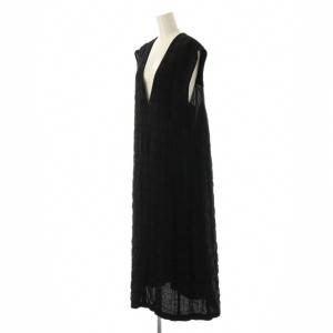 ADORE 25AW シュリンクWジャガードワンピース 38 ブラック