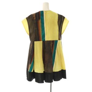 ADORE 25SS ペインティングストライププリントブラウス チュニック丈 38 イエロー マルチカラー /ES