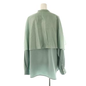 ADORE 25SS パウダリードライサテンブラウス シャツ ケープ付き 38 スモークグリーン /ES OS