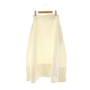 MADISONBLUE MI-MOLLET FLARE BACK SATIN SK フレアスカート M ホワイト /ES OS