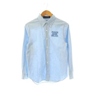 ロゴ刺繍 BD シャンブレーシャツ S ライトブルー