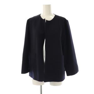 J&M DAVIDSON セットアップ パンツスーツ ノーカラージャケット イージーパンツ 4 6 ネイビー /ES OS