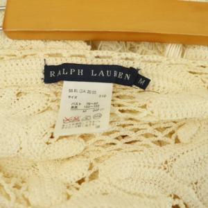RALPH LAUREN フリンジニットポンチョ レース編み M アイボリー /MY OS SH