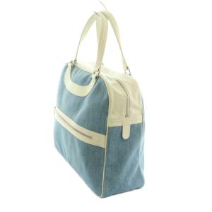 JACQUES LE CORRE リスボン ハンドバッグ ボストンバッグ バイカラー ブルー 青 ホワイト 白 /MI OS