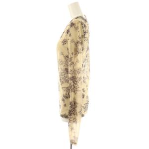 LE CIEL BLEU Flower Tattoo Bodysuit カットソー 長袖 シアー 36 茶 ブラウン /AT OS