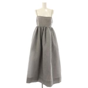 ZEBRA JACQUARD CAMI DRESS ワンピース マキシ ロング キャミ 36 グレー /AT