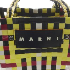 MARNI マーケット かごバッグ トートバッグ ハンドバッグ イエロー ブラック ボルドー /YO19