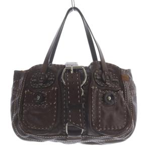 レザー ハンドバッグ 茶色 ブラウン /SR