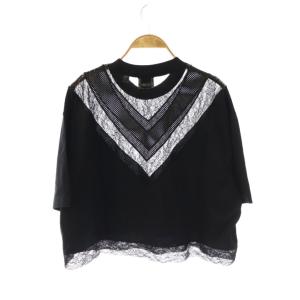 BURBERRY レースデザインTシャツ S ブラック 8071161