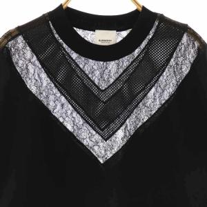 BURBERRY レースデザインTシャツ S ブラック 8071161