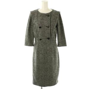 ウール 七分袖 ワンピース S グレー