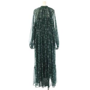 Ron Herman 24AW フラワープリントシアーワンピース ロング 長袖 S グリーン マルチカラー /DO OS