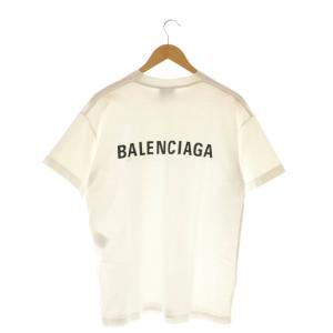 BALENCIAGA UNISEX ロゴプリントTシャツ M ホワイト 612965