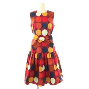 Dot Party Julia Dress ワンピース ノースリーブ 膝丈 0 ボルドー色 マルチカラー