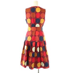 kate spade new york Dot Party Julia Dress ワンピース ノースリーブ 膝丈 0 ボルドー色 マルチカラー