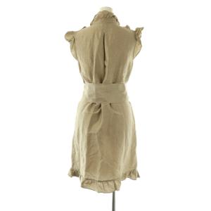 miss ashida リネン混 ワンピース 膝丈 ノースリーブ 7 ベージュ /HK OS