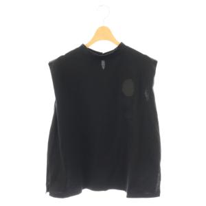 イニシャルレースノースリーブTシャツ カットソー F ブラック /DO OS