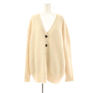 フラッフィーヤーン Vネックカーディガン ニット 長袖 S オフホワイト /HK OS
