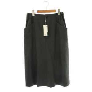 23AW FLANNEL WOOL スカート 2 チャコールグレー ブラウン