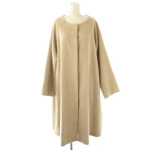 マヌエラ カシミヤノーカラーコート ベージュ